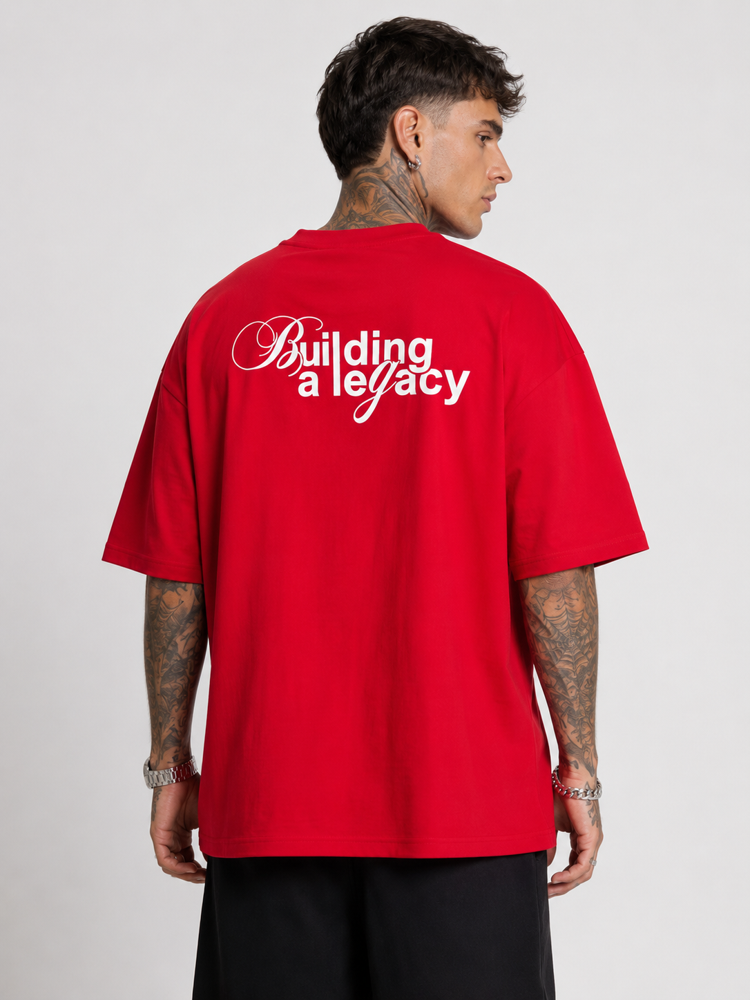 Scarlet Red Heavyweight Drop Shoulder Tee