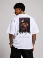 Off-white drop-shoulder tee with large back graphic and ENJOYING SUMMERS text