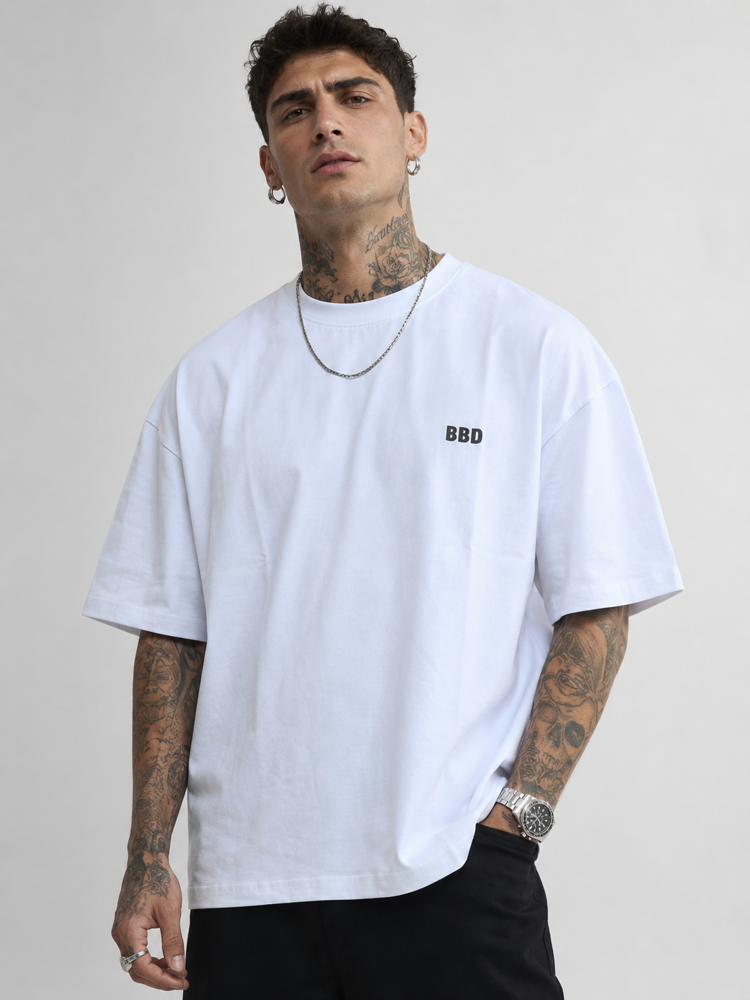Luxury Off-White Drop Shoulder Tee