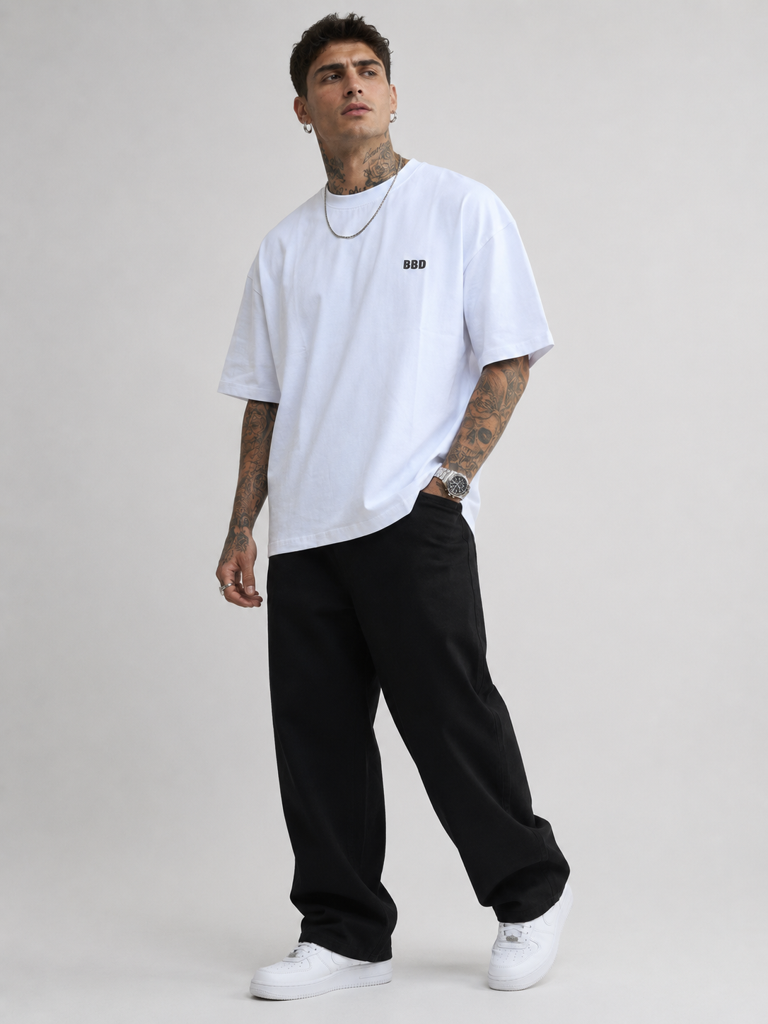 Luxury Off-White Drop Shoulder Tee