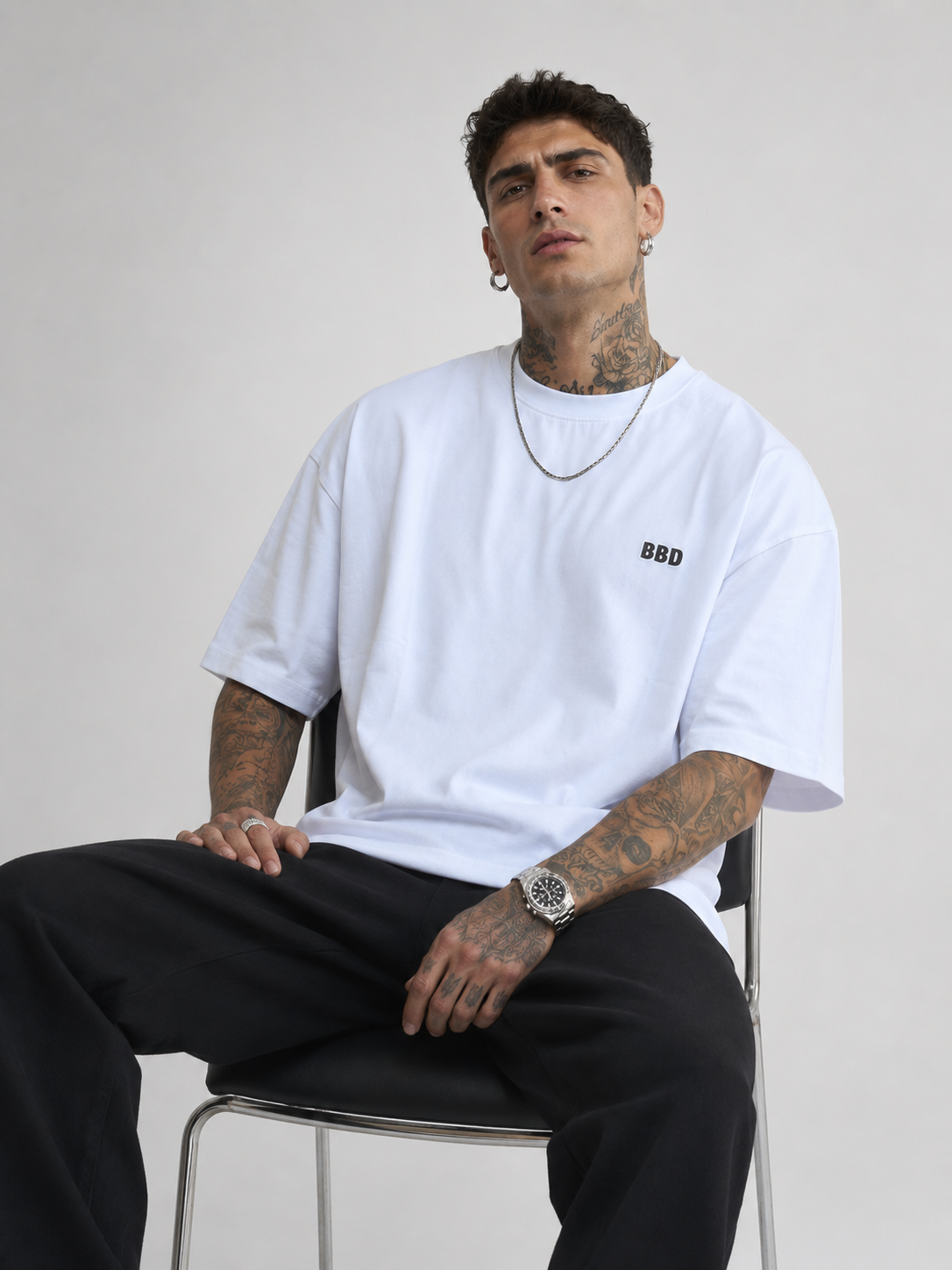 Luxury Off-White Drop Shoulder Tee