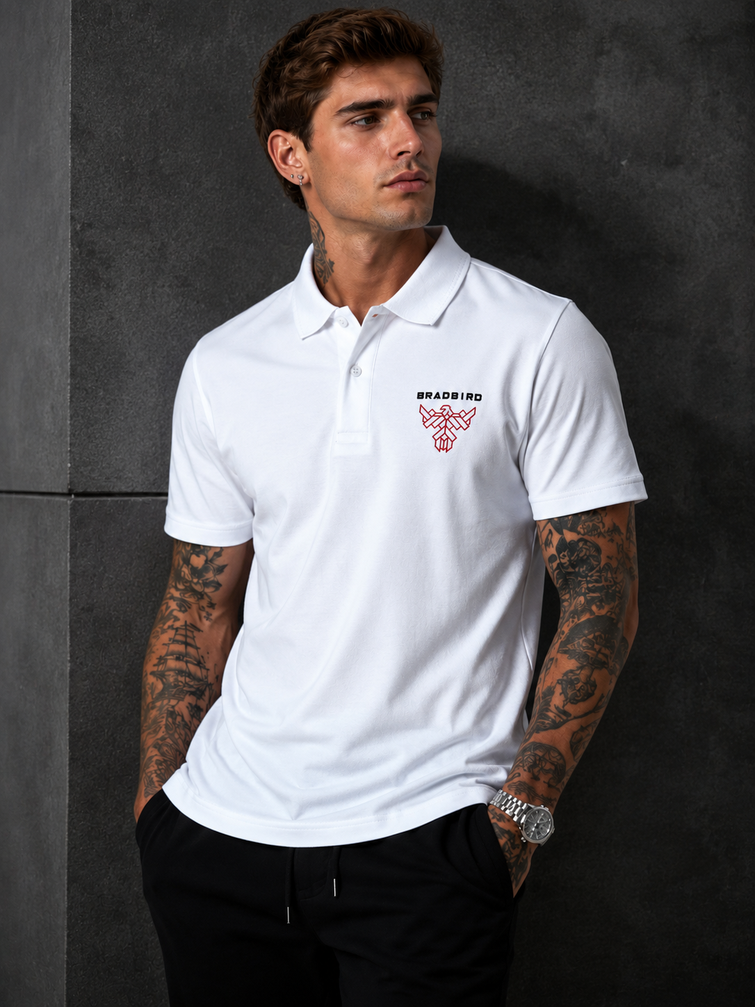 Pure White Cotton Regular Fit Collar Polo