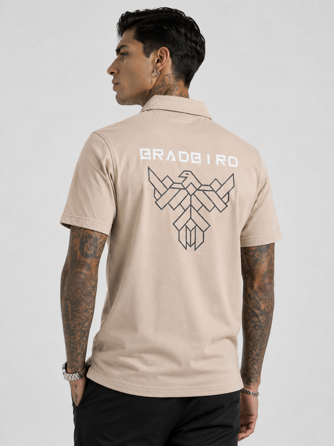 Tan Beige Cotton Regular Fit Collar Polo