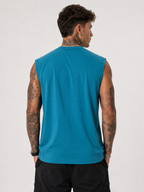 Immortal Graphic Printed Sleeveless T-Shirt in Ocean Teal