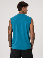 Immortal Graphic Printed Sleeveless T-Shirt in Ocean Teal