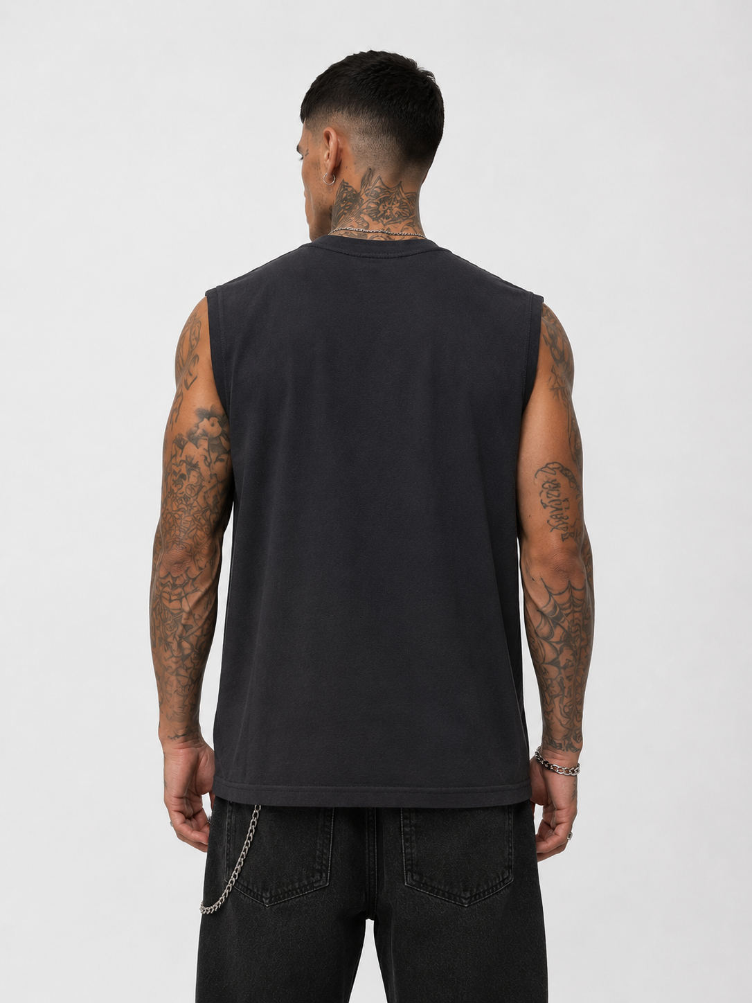 Immortal Charcoal Black Graphic Sleeveless T-Shirt