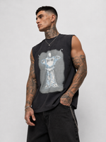 Immortal Charcoal Black Graphic Sleeveless T-Shirt