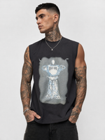 Immortal Charcoal Black Graphic Sleeveless T-Shirt