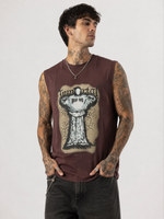 Immortal Chocolate Brown Sleeveless Graphic T-Shirt