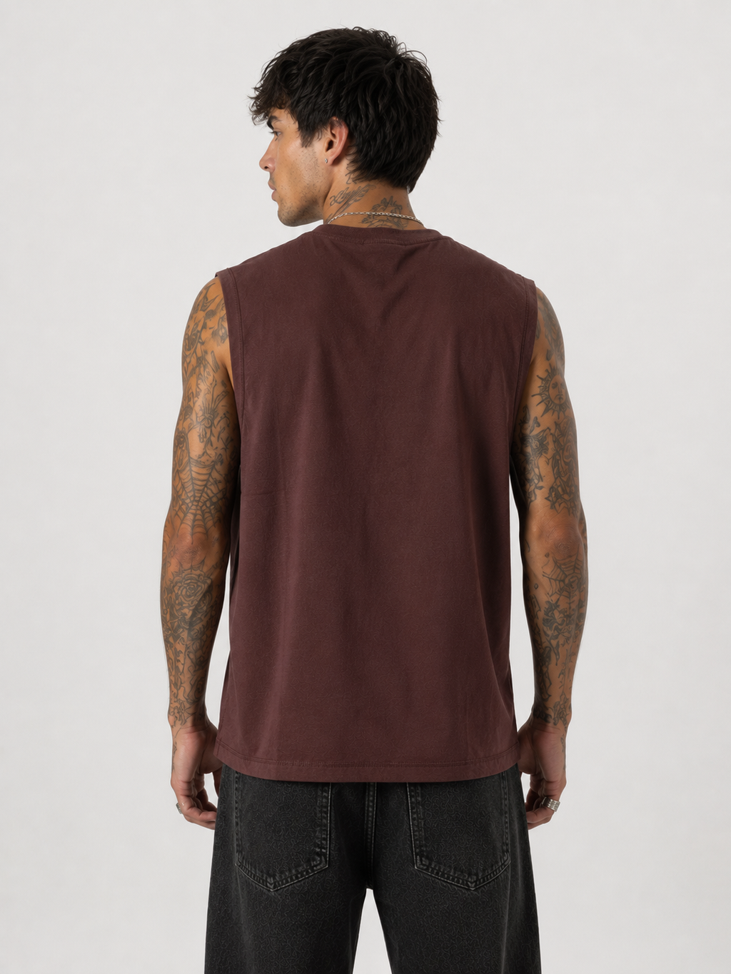 Immortal Chocolate Brown Sleeveless Graphic T-Shirt