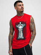 Immortal Crimson Red Sleeveless Graphic T-Shirt
