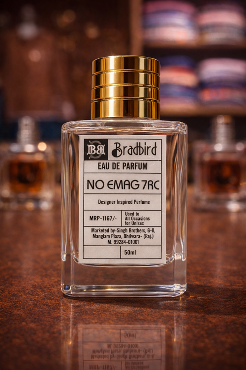 Eau de parfum bottle with gold cap, 50ml clear glass fragrance