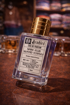 Eau de Parfum bottle with gold cap and label, Nam Club Nayyad Ecrasev, 50 ml
