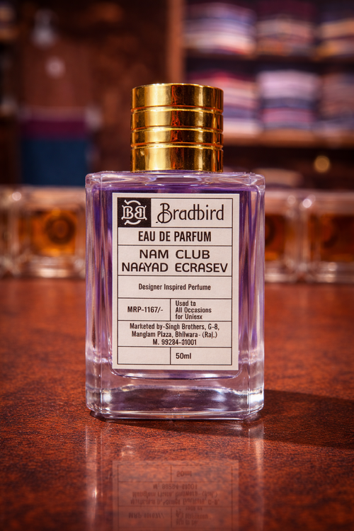 Eau de Parfum bottle, gold cap—Nam Club Nayyad Ecrasev label, 50 ml
