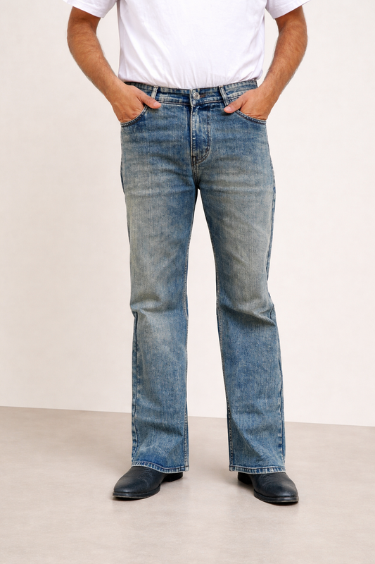Bootcut Jeans for Men | Light Wash Vintage Flare Denim