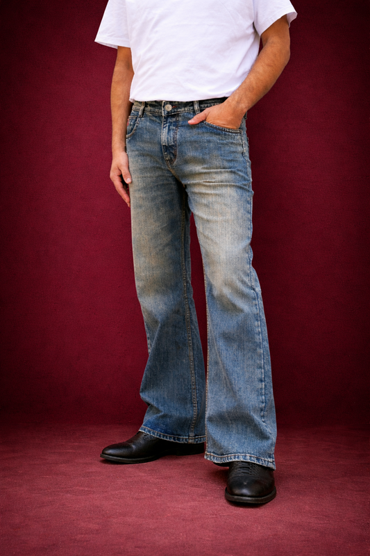 Bootcut Jeans for Men | Stone Wash Premium Flare Denim
