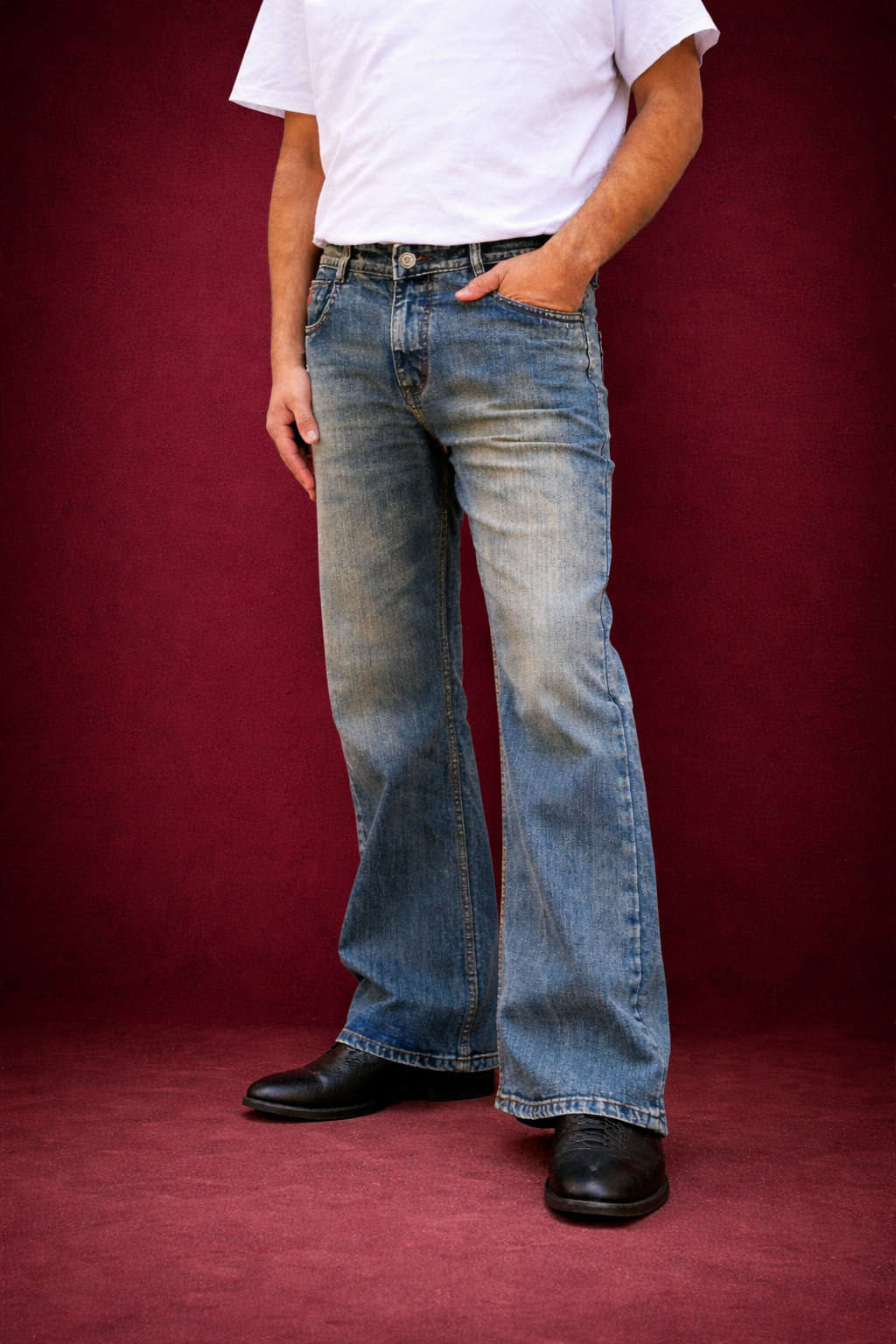 Bootcut Jeans for Men | Stone Wash Premium Flare Denim