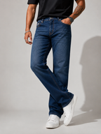 Straight Fit Denim Jeans – Deep Indigo Wash Denim