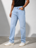 Ice Blue Super Light Wash Straight Fit  Denim Jeans –