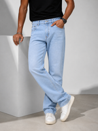 Ice Blue Super Light Wash Straight Fit  Denim Jeans –