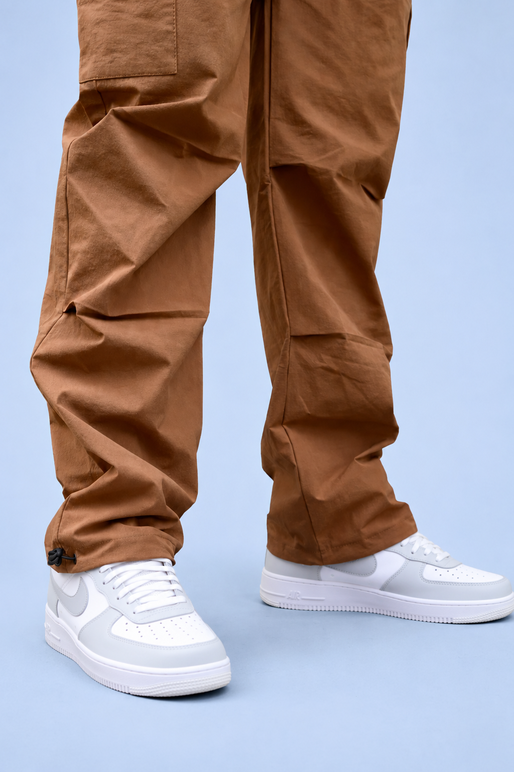 Brown Cargo Joggers with Adjustable Ankle Grip | Comfortable Casual Streetwear Pants for Men