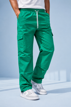 Green Cargo Joggers with Adjustable Ankle Grip | Stylish Streetwear Casual Pants for Men