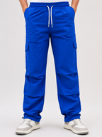 Blue Cargo Joggers with Adjustable Ankle Grip | Stylish Casual Streetwear Pants for Men