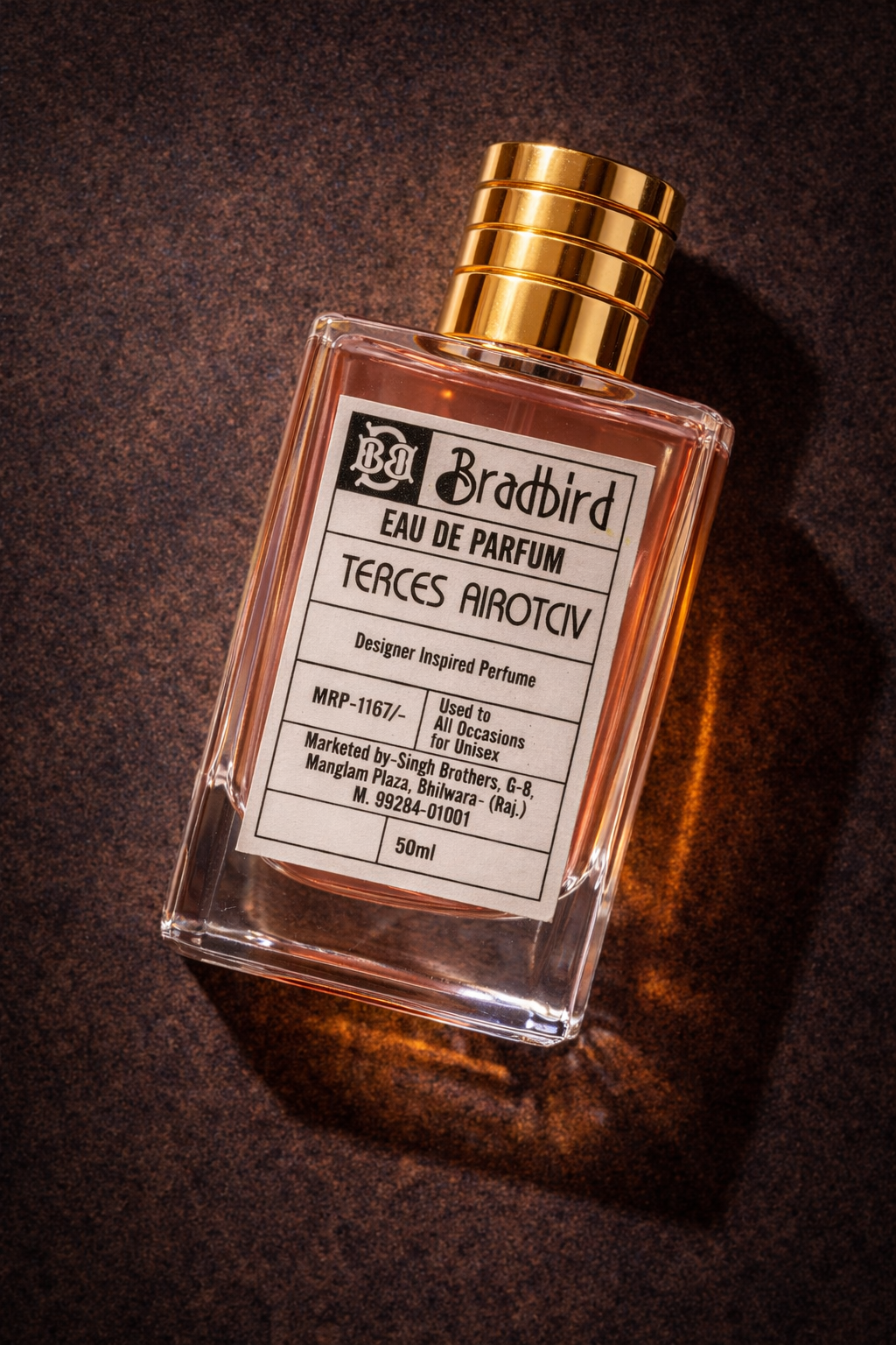 TERCES AIROTCIV eau de parfum, 50 ml; clear bottle with gold cap