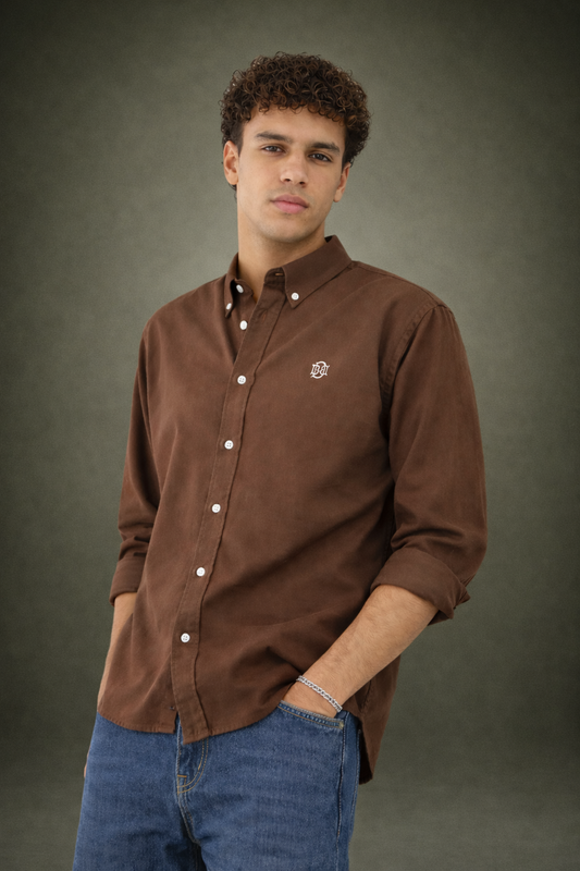 Premium Chocolate Brown Oxford Shirt – Urban Men's Style | BRADBIRD