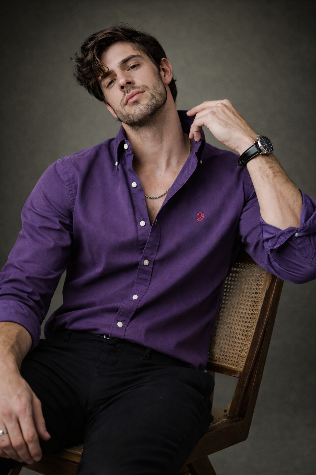 Purple Oxford Plain Shirt for Men | Premium Cotton Casual Shirt