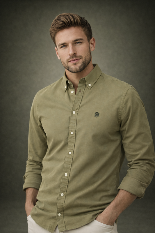 Olive Green Shirt Men – Casual & Formal Cotton Shirt By Bradbird