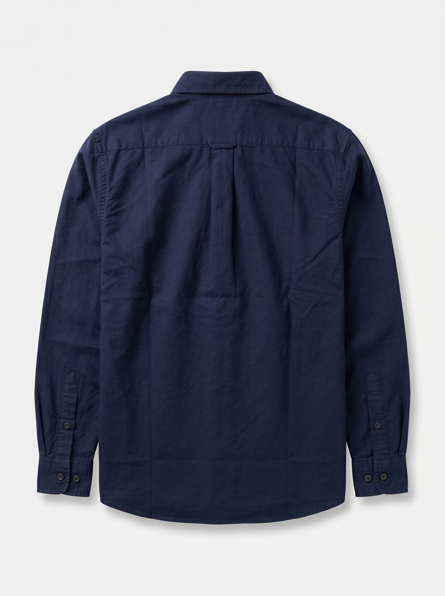 Rich Navy Textured Oxford Shirt with Tonal Monogram