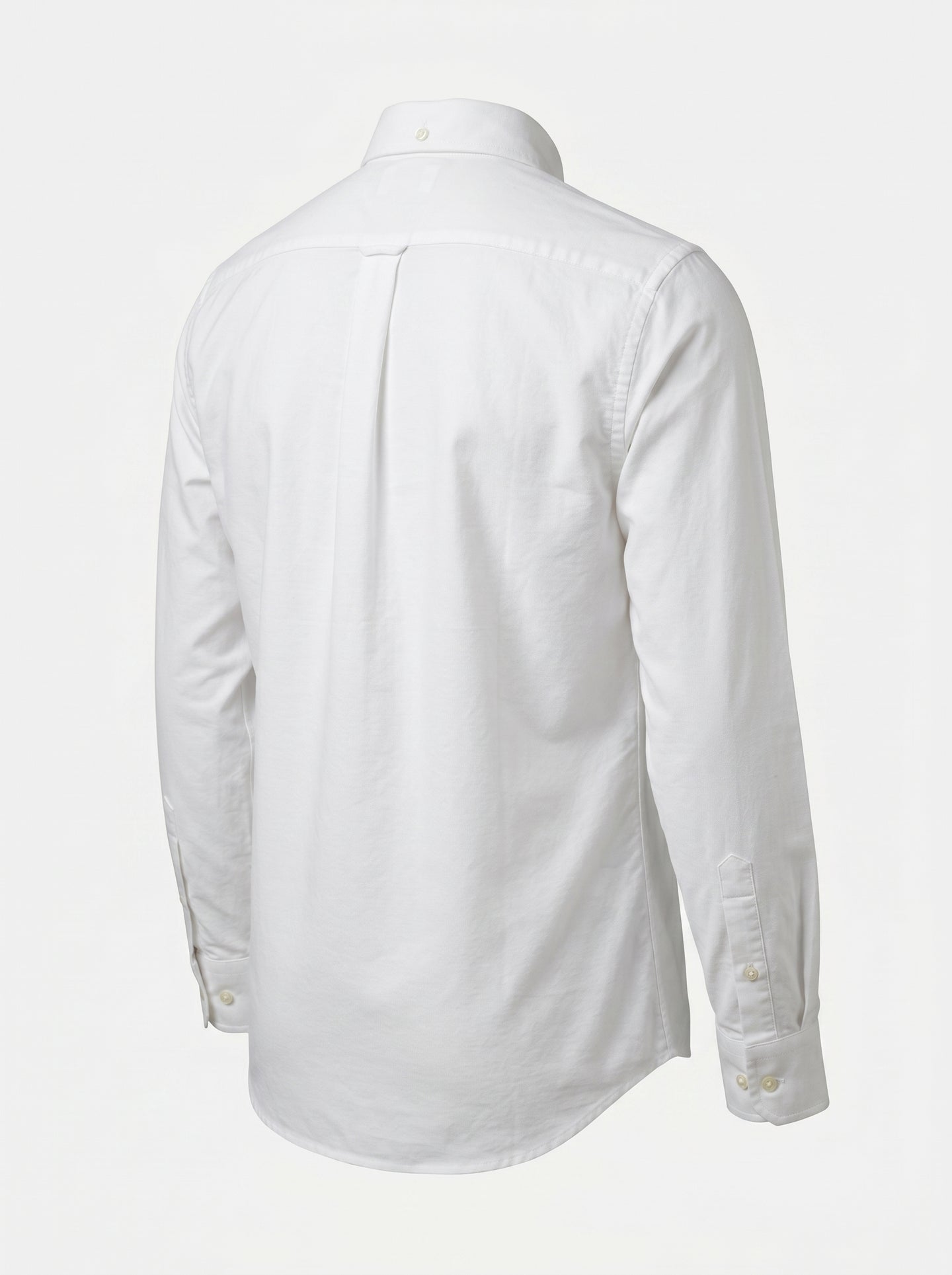 Old Money Textured White Oxford Shirt with Tonal Monogram