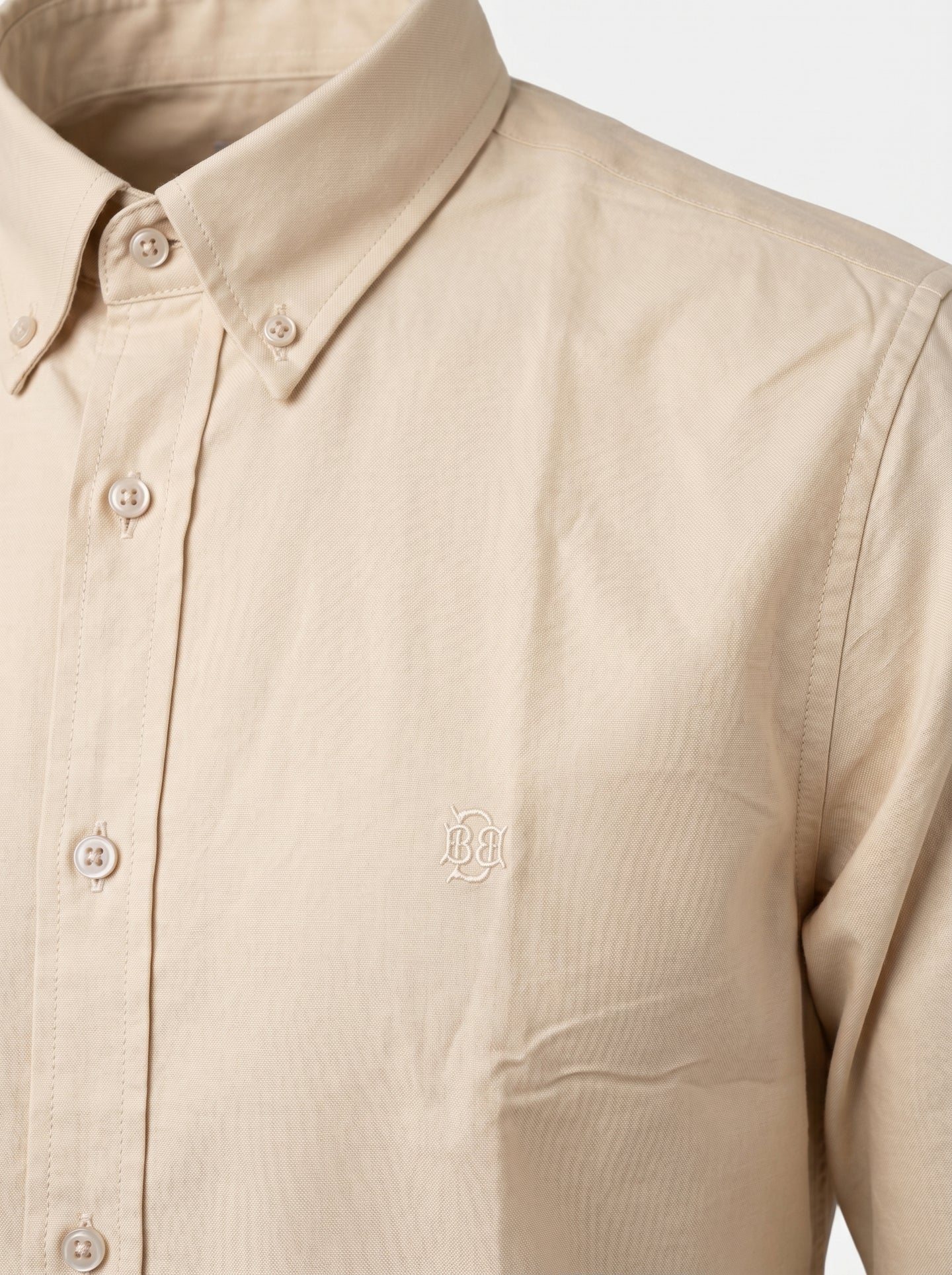 Off-White Textured Oxford Shirt with Tonal Monogram