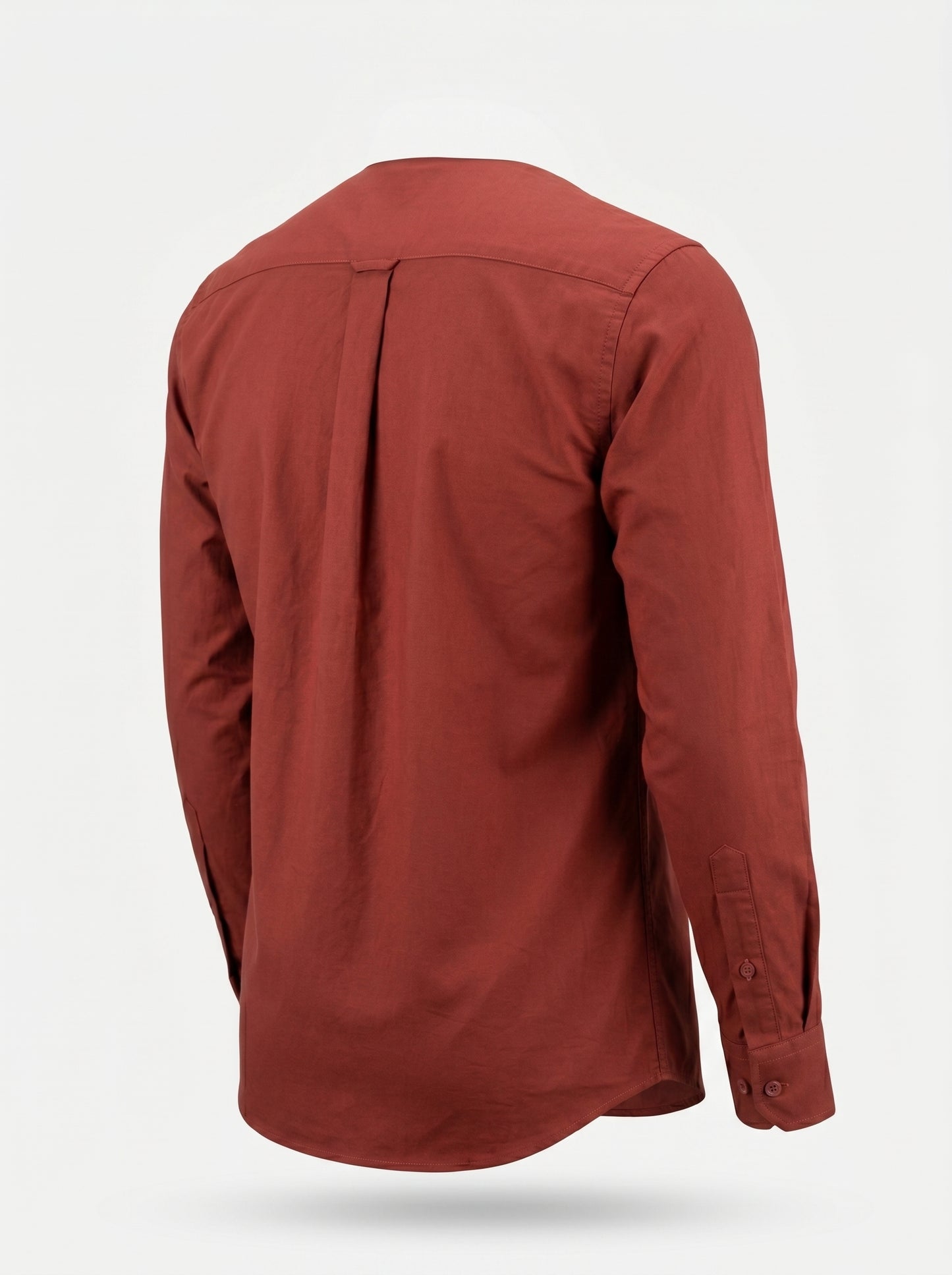 Rich Earthy Maroon Textured Oxford Shirt with Tonal Monogram
