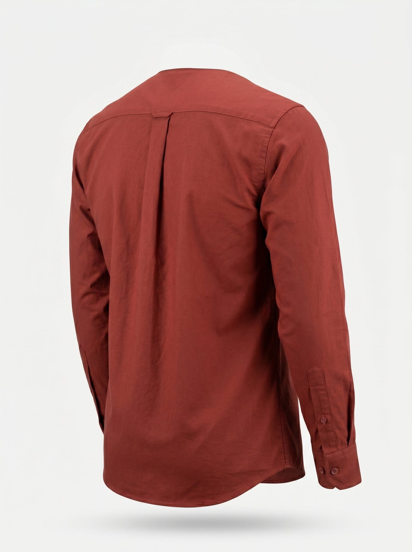 Rich Earthy Maroon Textured Oxford Shirt with Tonal Monogram