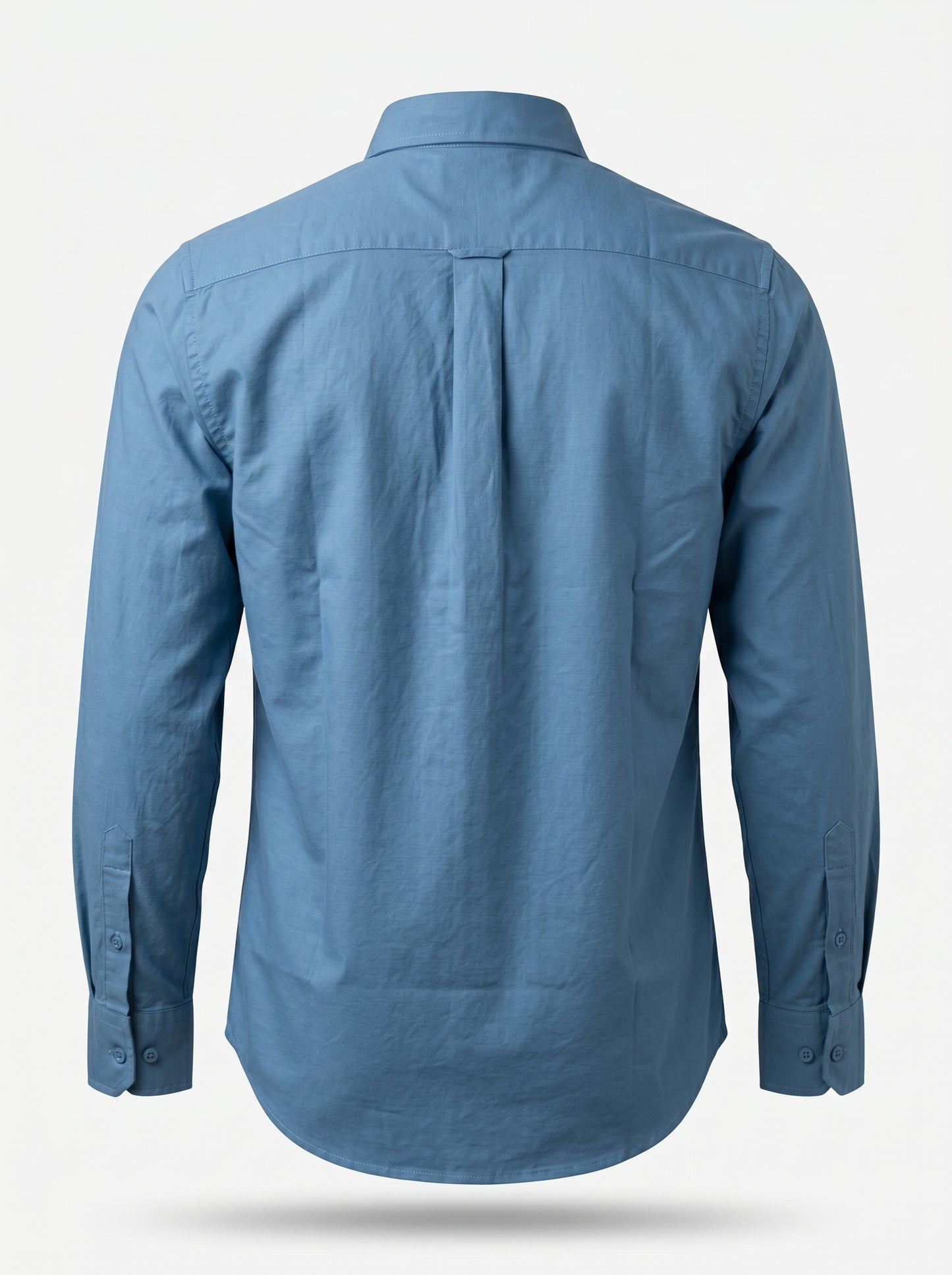Indigo-Blue Textured Oxford Shirt with Tonal Monogram