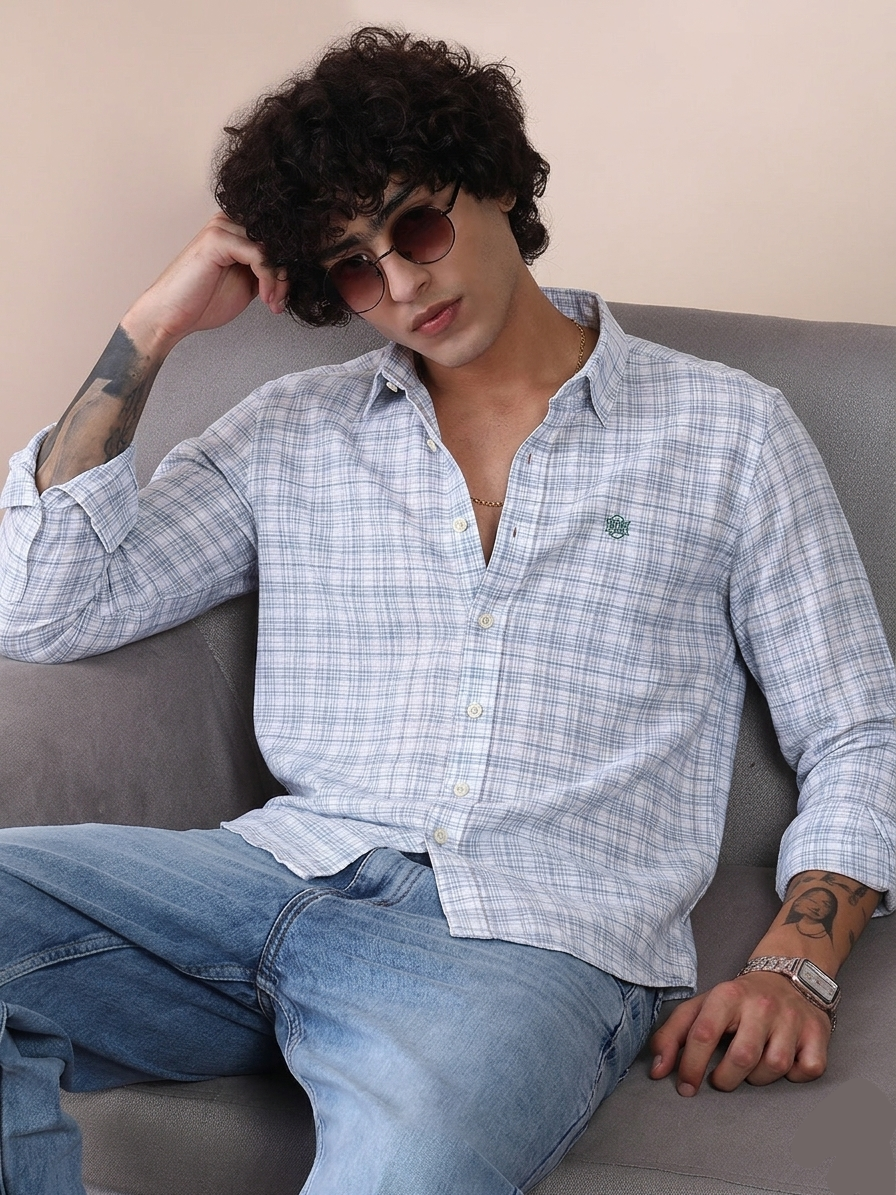 Blue Oxford Checks Shirts by Bradbird | Classic Style & Premium Quality