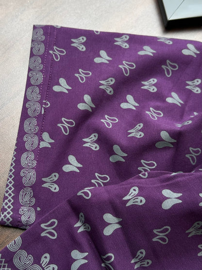 Bradbird Purple Paisley Drop Shoulder Tee – Full Printed Edition