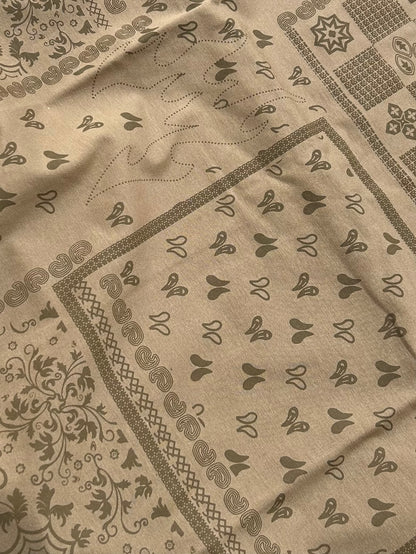 Bradbird Beige Bandana Drop Shoulder Tee – Full Printed Edition