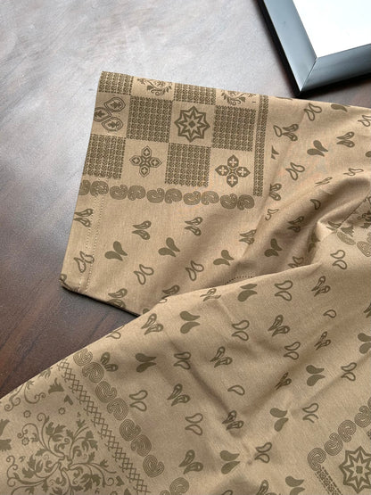 Bradbird Beige Bandana Drop Shoulder Tee – Full Printed Edition