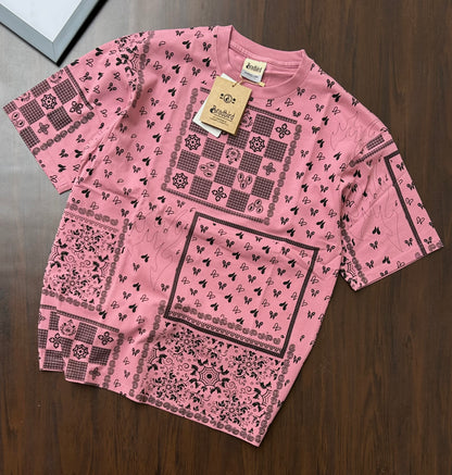 Bradbird Pink Bandana Drop Shoulder Tee – Full Printed Edition