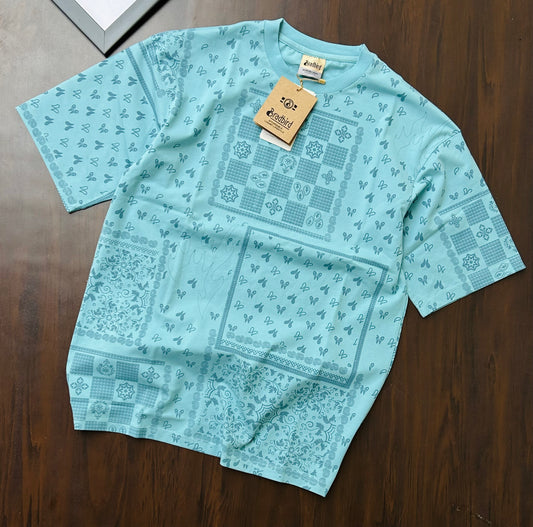 Bradbird Mint Blue Bandana Tee – Drop Shoulder Edition
