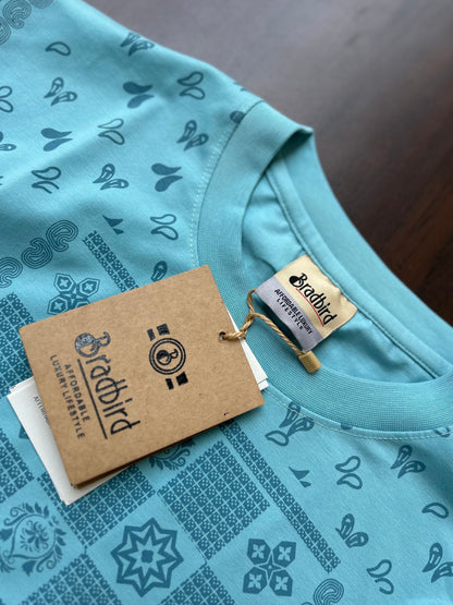 Bradbird Mint Blue Bandana Tee – Drop Shoulder Edition