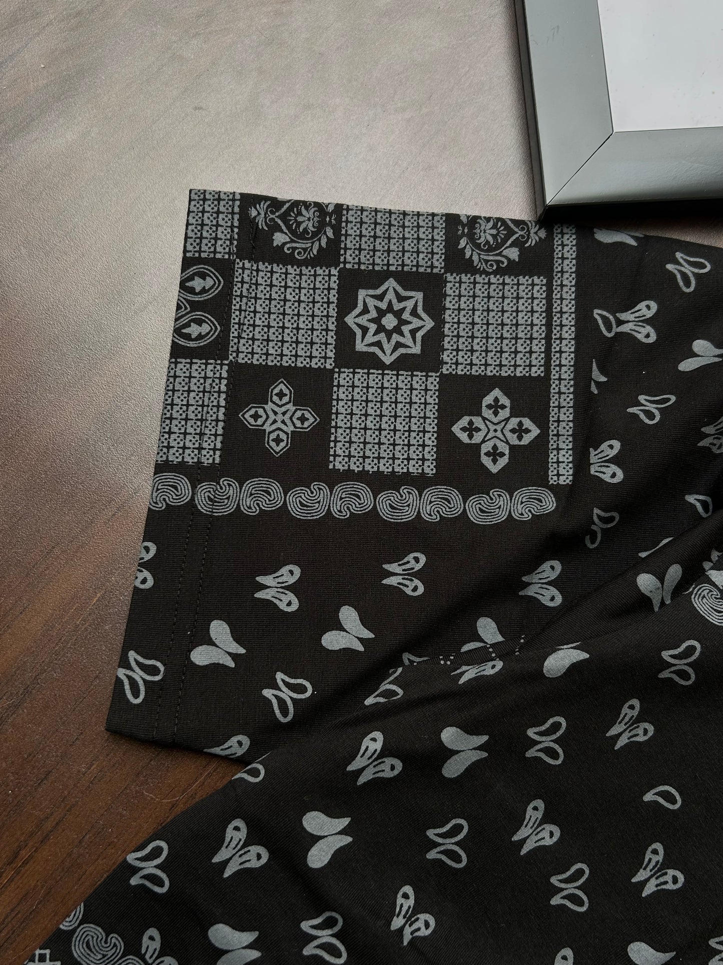 Bradbird Black Bandana Drop Shoulder Tee – Full Printed Edition