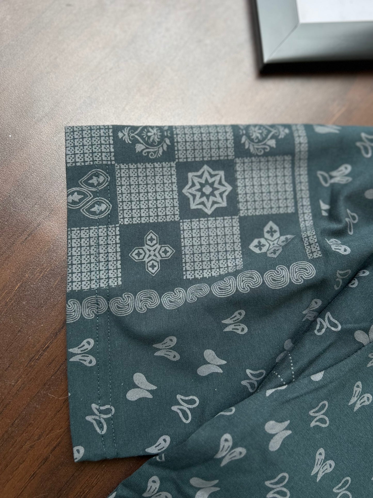 Bradbird Dark Olive Bandana Drop Shoulder Tee – Full Printed Edition