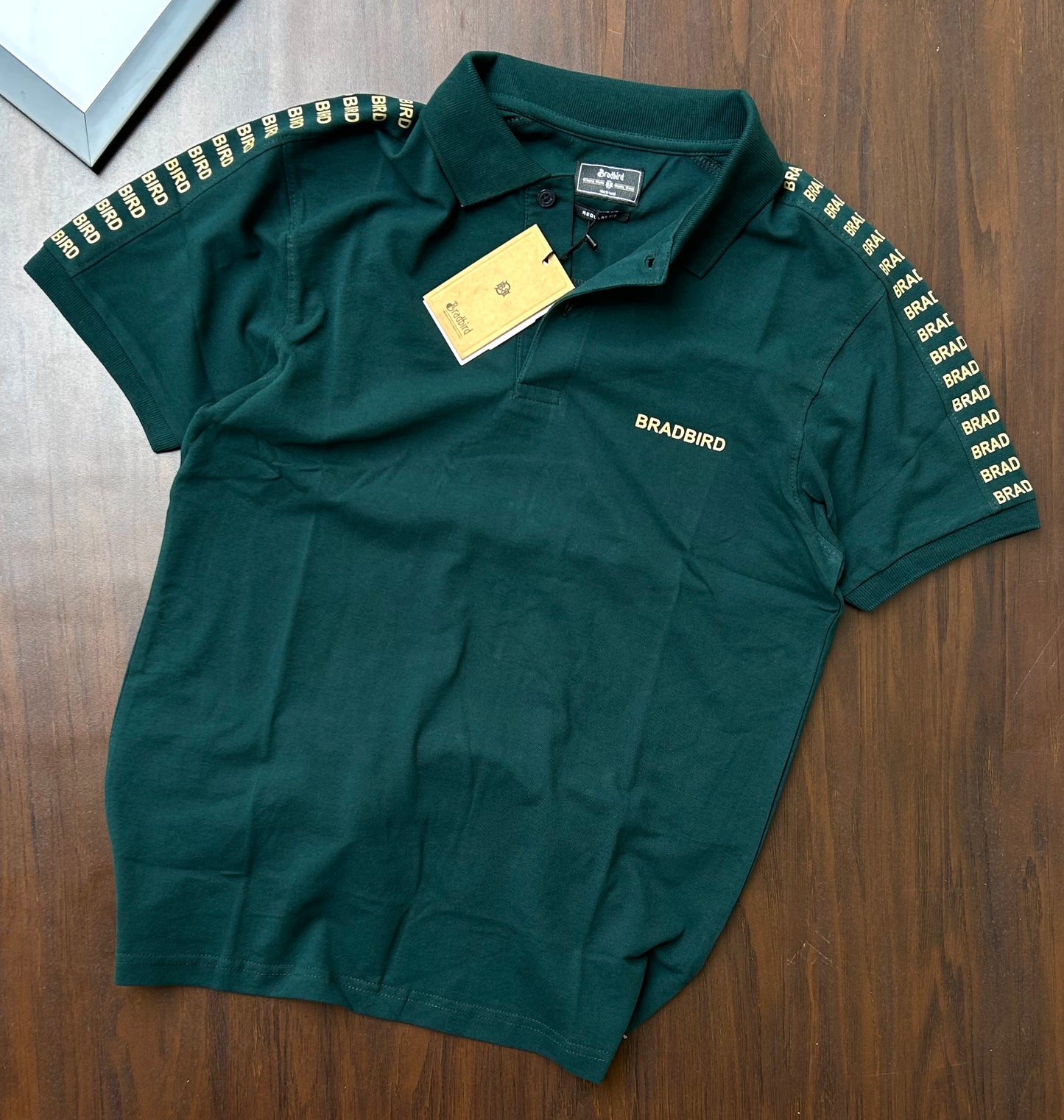 Bottle Green Collar Matty T-Shirt