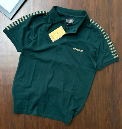 Bottle Green Collar Matty T-Shirt