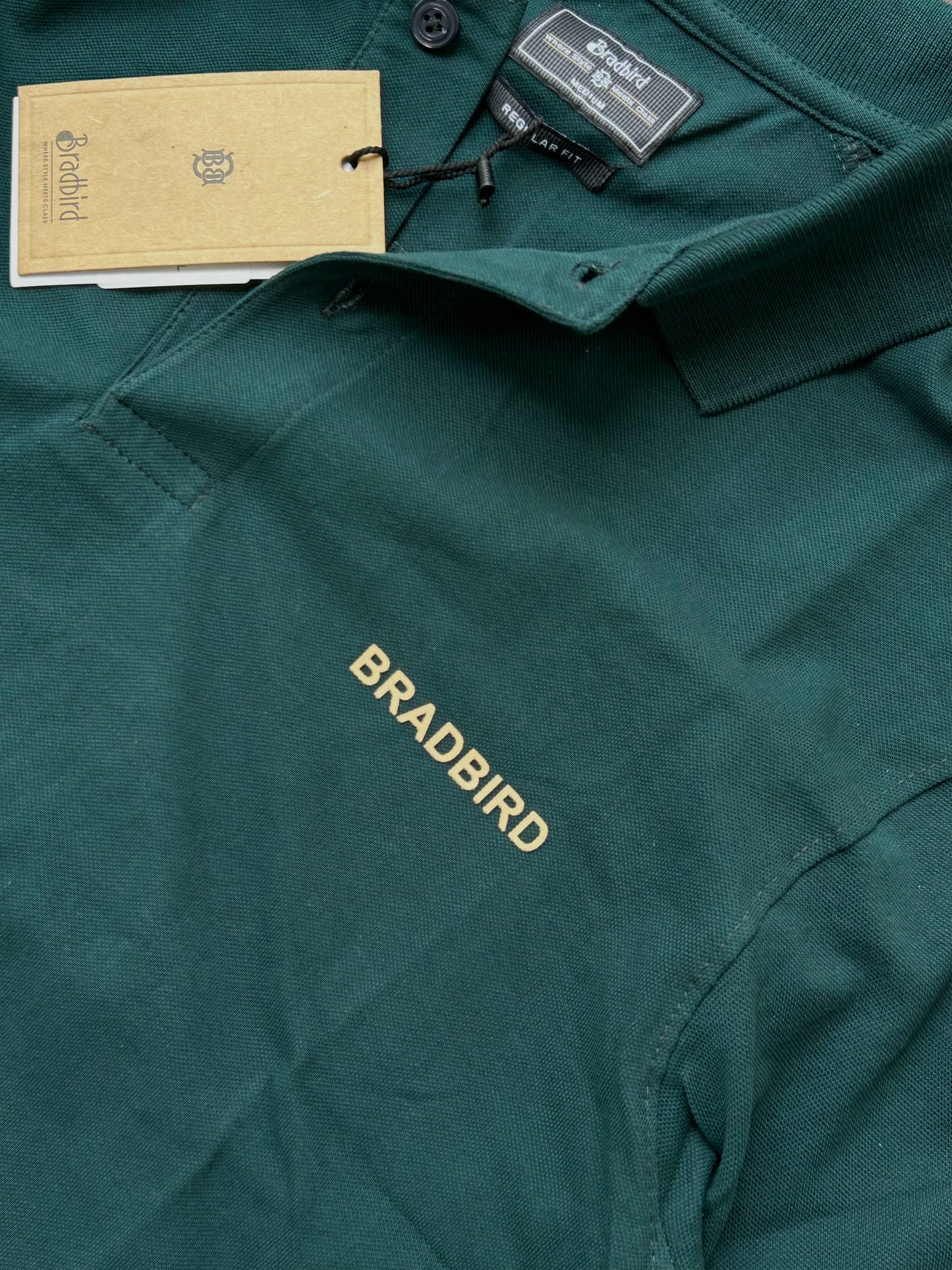 Bottle Green Collar Matty T-Shirt