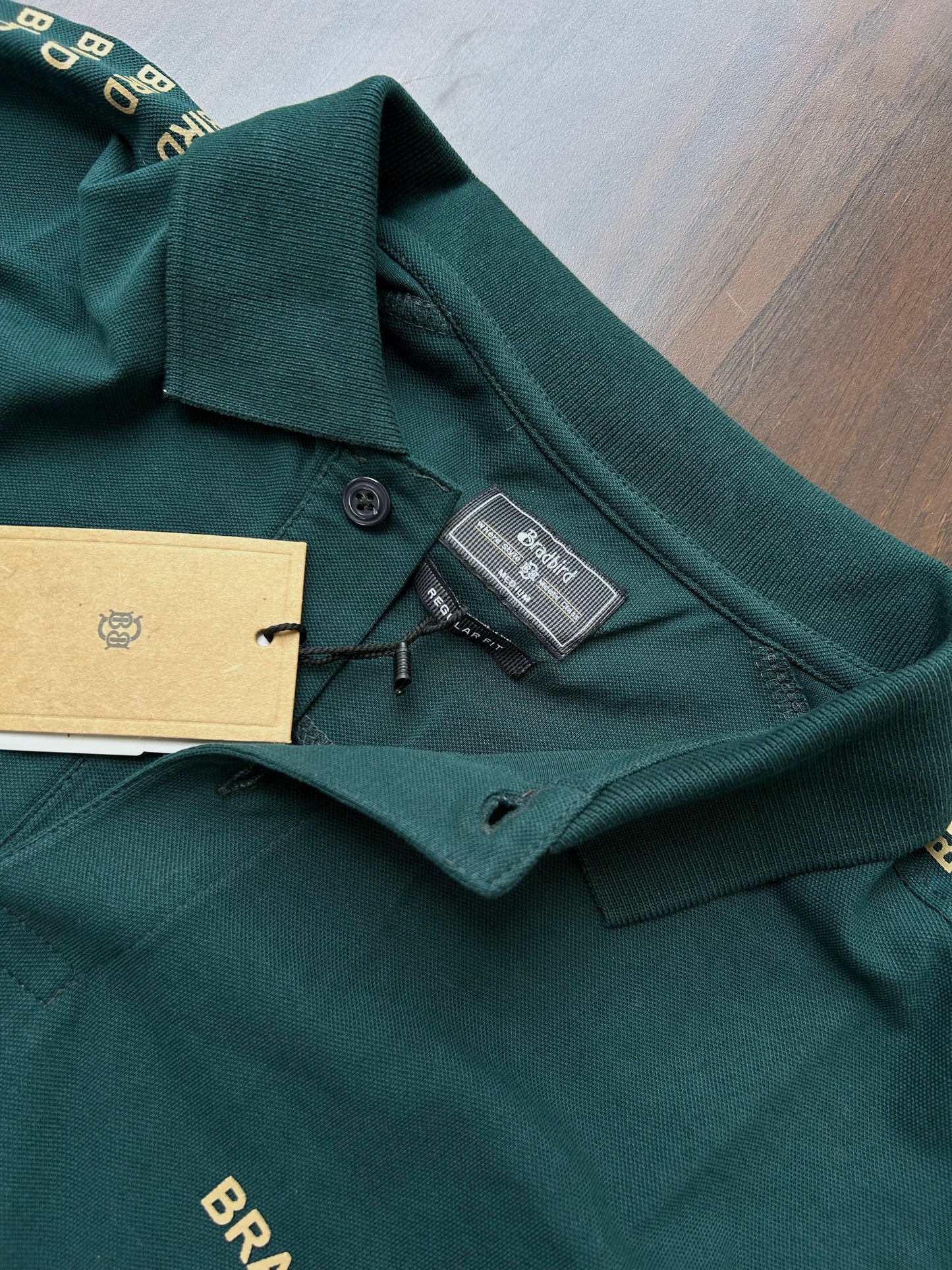 Bottle Green Collar Matty T-Shirt